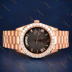 Rose Gold Day Date VVS1 D Color Moissanite Watch