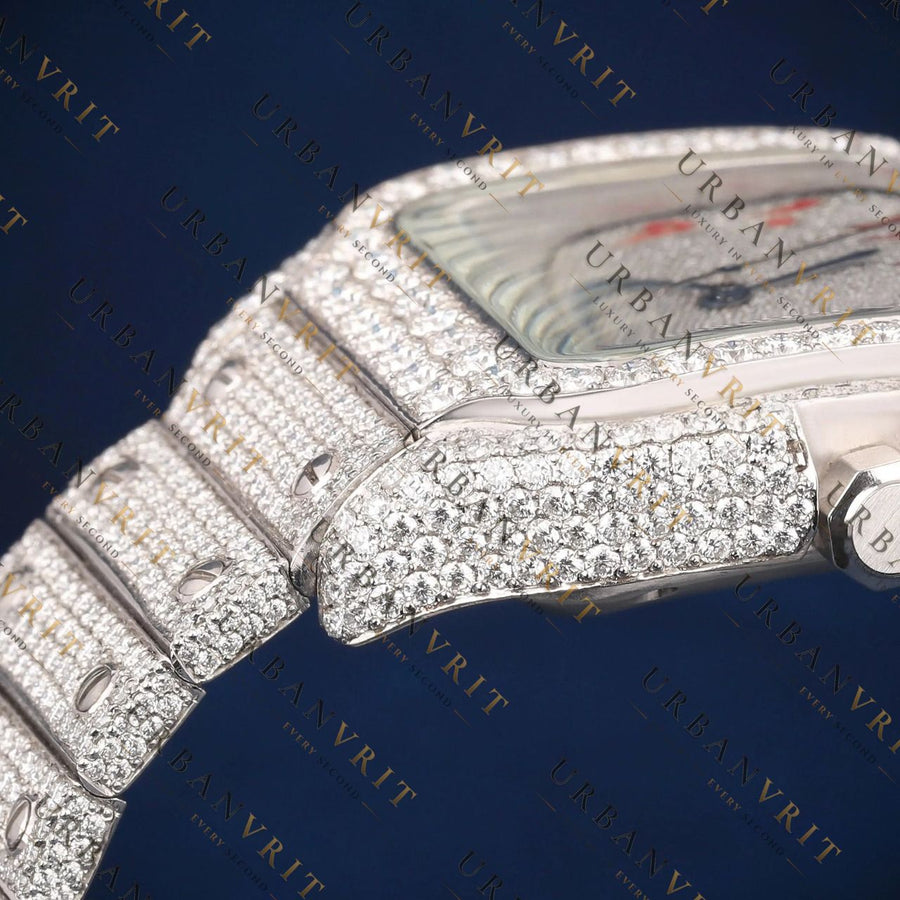 Iced Out Square VVS1 D Color Moissanite Watch