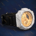 Gold Dial G Shock VVS1 D Color Moissanite Watch
