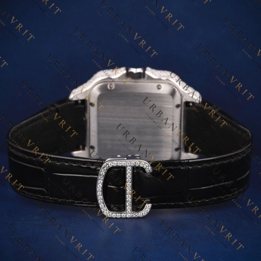 Square Roman Dial VVS1 D Color Moissanite Watch