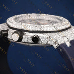 Blue Strap Chronograph VVS1 D Colour Moissanite Watch