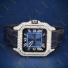 Blue Dial Square VVS1 D Color Moissanite Watch
