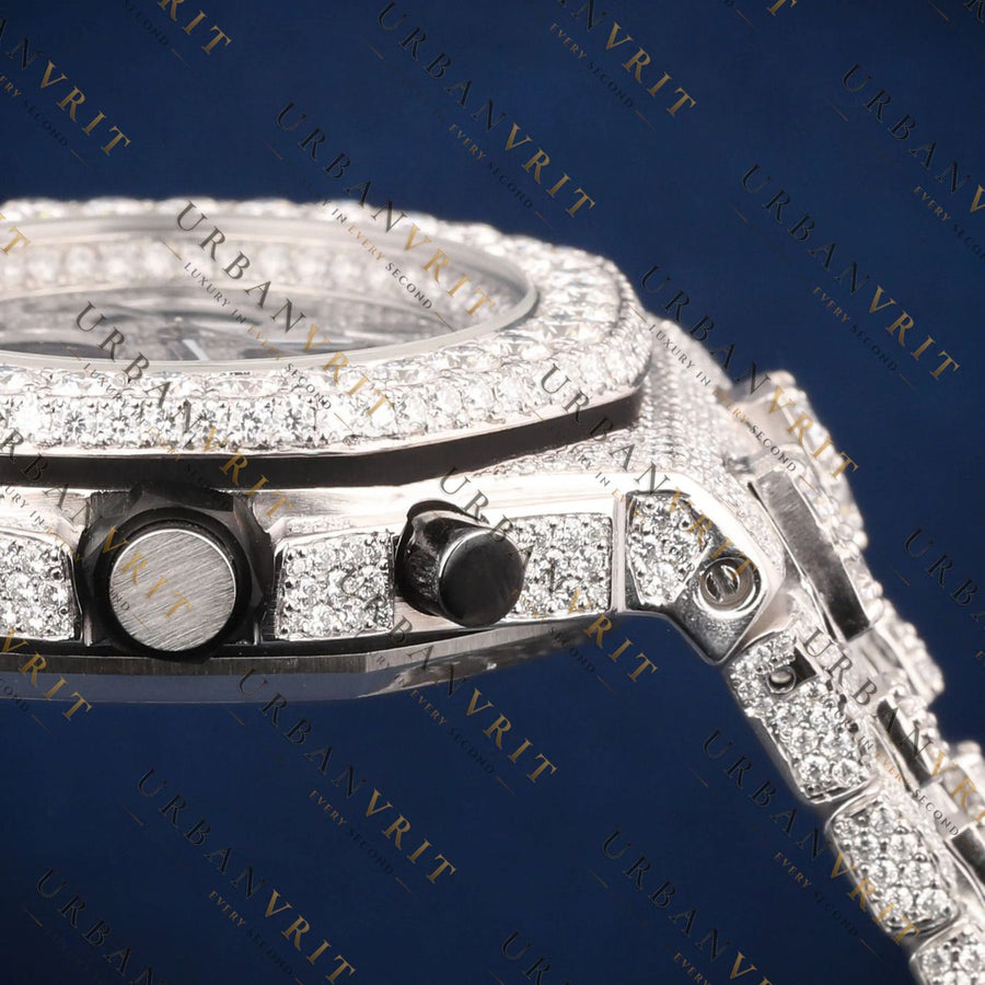 Iced Out Chronograph VVS1 D Color Moissanite Watch