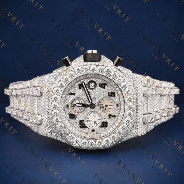 Iced Out Chronograph VVS1 D Color Moissanite Watch