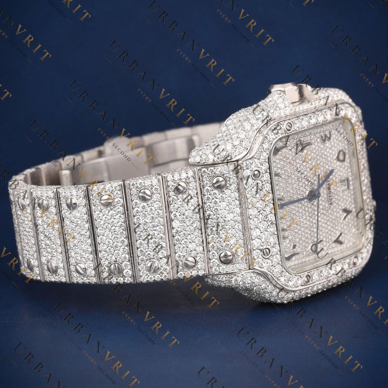 Arabic Dial Square VVS1 D Color Moissanite Watch