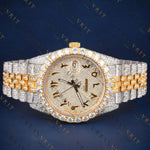 Two Tone Arabic Dial VVS1 D Color Moissanite Watch