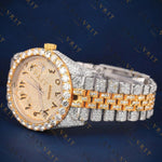 Two Tone Arabic Dial VVS1 D Color Moissanite Watch