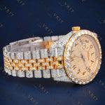 Two Tone Arabic Dial VVS1 D Color Moissanite Watch