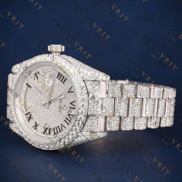 Day-Date Roman VVS1 D Color Moissanite Watch