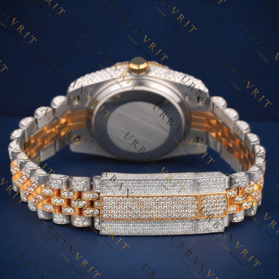 Two Tone Arabic VVS1 D Color Moissanite Watch