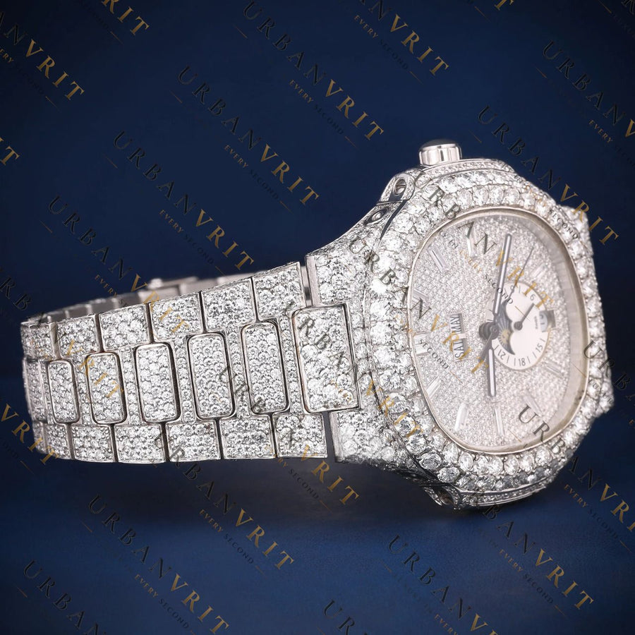 Moonphase Calendar VVS1 D Color Moissanite Watch