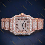 Rose Gold Square VVS1 D Color Moissanite Watch