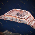Rose Gold Square VVS1 D Color Moissanite Watch