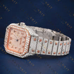 Two Tone Rose Gold Square VVS1 D Color Moissanite Watch