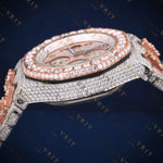 Two Tone Chronograph VVS1 D Color Moissanite Watch