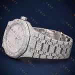 White Gold Automatic VVS1 D Color Moissanite Watch