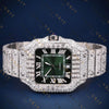 Emerald Green Dial Square VVS1 D Color Moissanite Watch