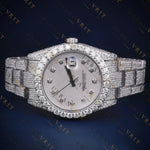 White Dial Diamond Marker VVS1 D Color Moissanite Watch