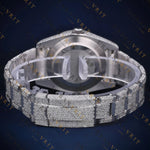 White Dial Diamond Marker VVS1 D Color Moissanite Watch