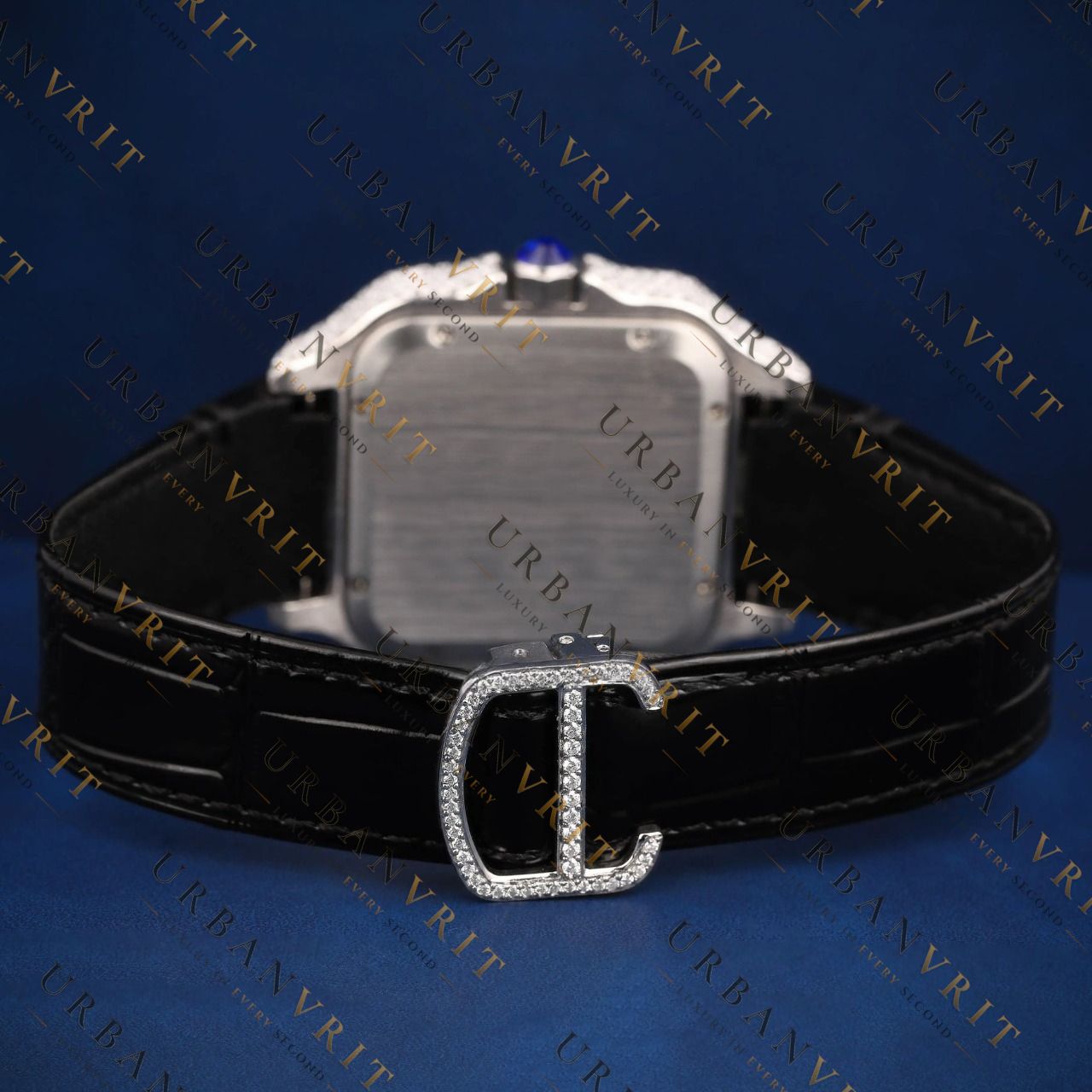 Black Dial Square VVS1 D Color Moissanite Watch