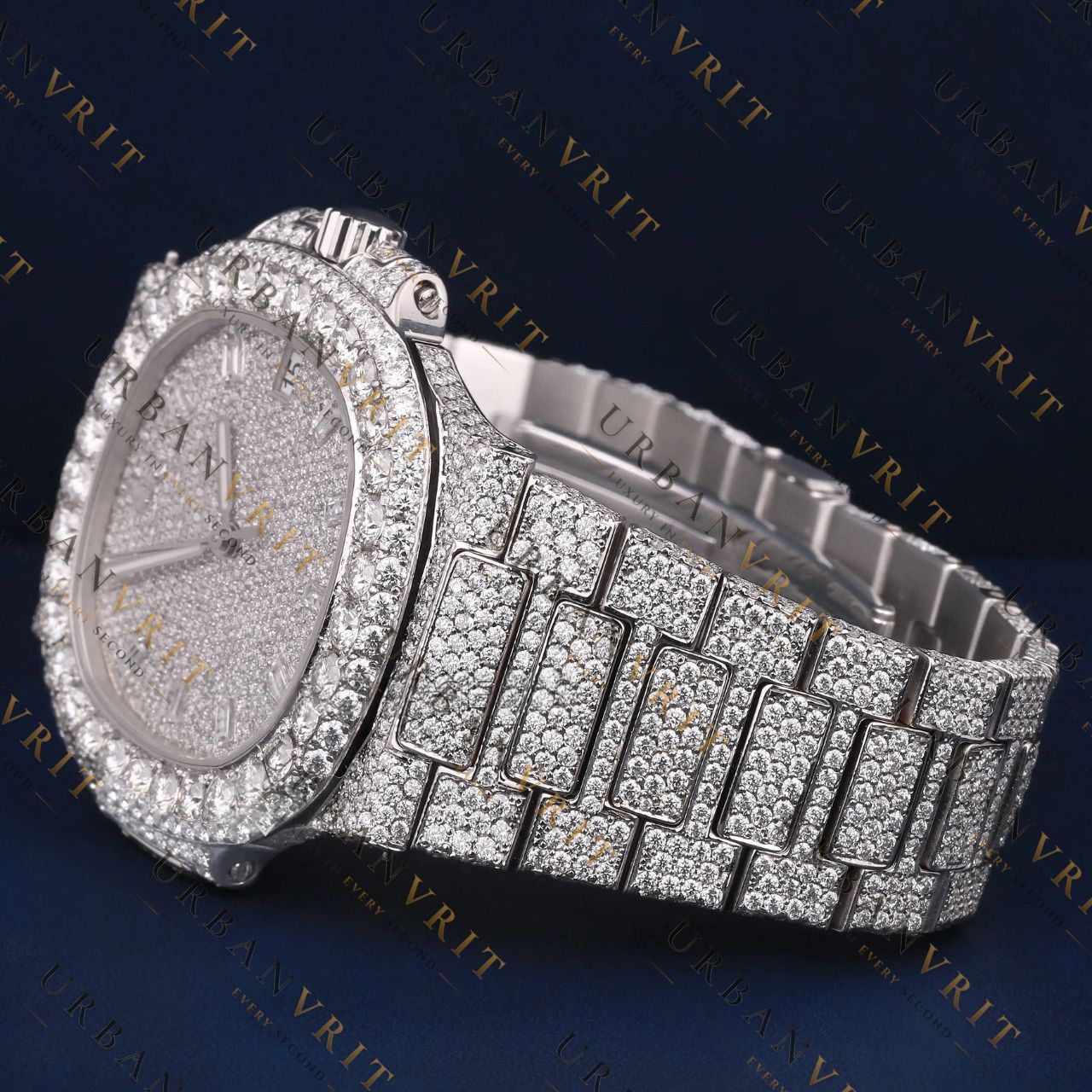 Silver Dial VVS1 D Color Moissanite Watch