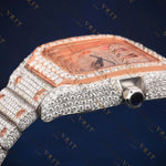 Rose Gold Rainbow Numeral VVS1 D Color Moissanite Watch