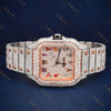 Rose Gold Rainbow Numeral VVS1 D Color Moissanite Watch