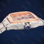 Rose Gold Roman Dial VVS1 D Color Moissanite Watch