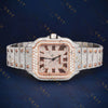 Rose Gold Roman Dial VVS1 D Color Moissanite Watch