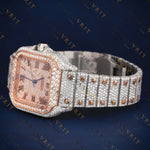 Rose Gold Roman Dial VVS1 D Color Moissanite Watch