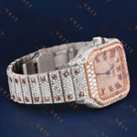 Rose Gold Roman Dial VVS1 D Color Moissanite Watch