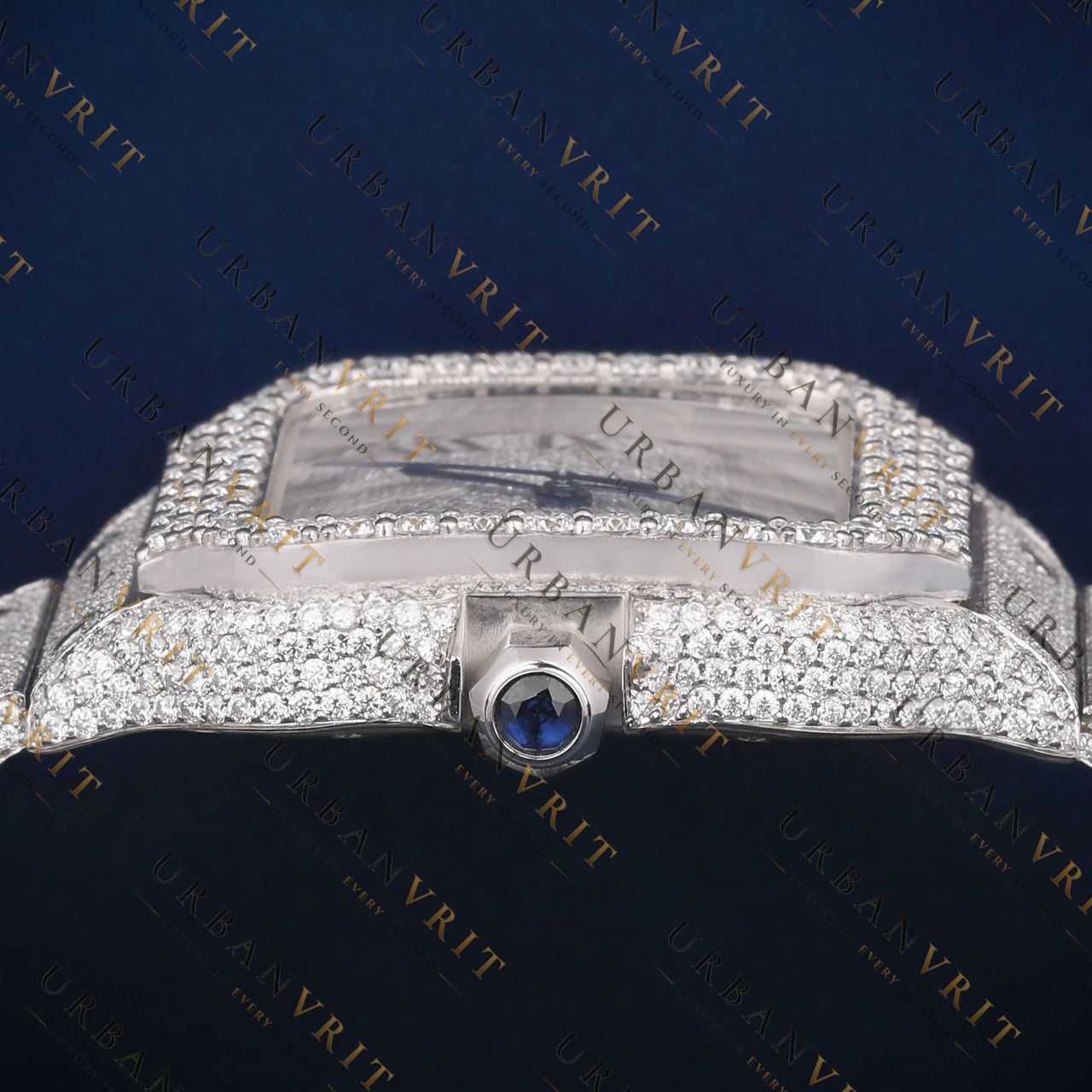 Silver Roman Dial VVS1 D Color Moissanite Watch