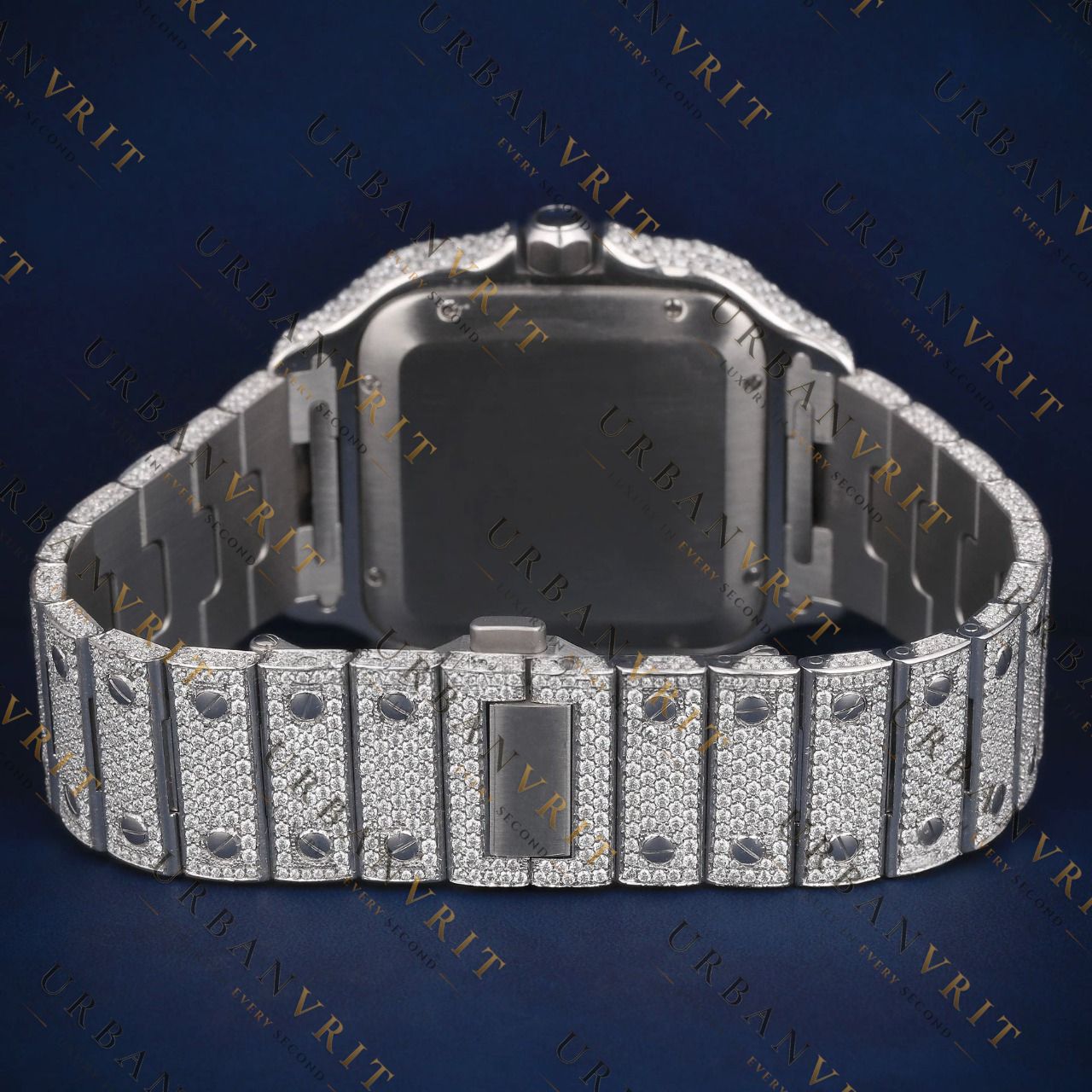 Silver Roman Dial VVS1 D Color Moissanite Watch