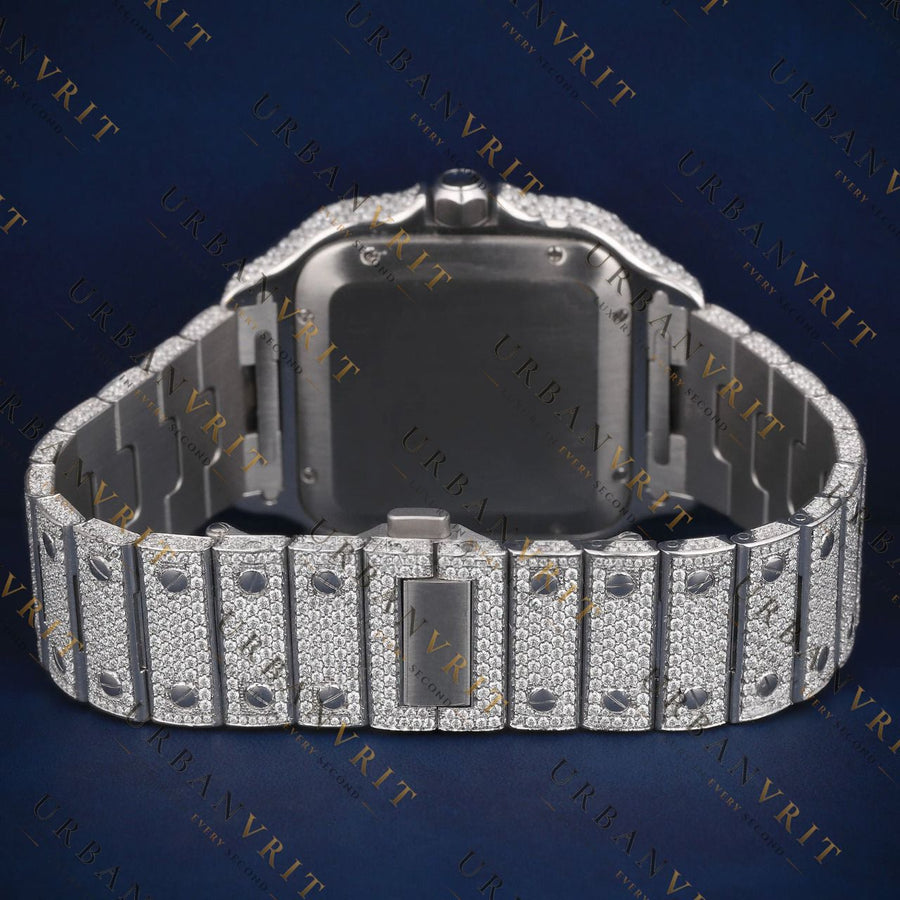 Silver Roman Dial VVS1 D Color Moissanite Watch