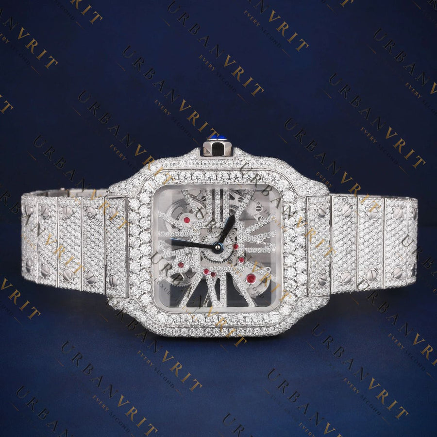 Skeleton Dial VVS1 D Color Moissanite Watch