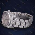 Pink Arabic Dial VVS1 D Color Moissanite Watch