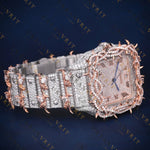 Rose Gold Thorn Bezel VVS1 D Color Moissanite Watch