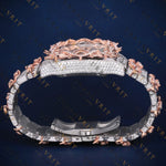 Rose Gold Thorn Bezel VVS1 D Color Moissanite Watch