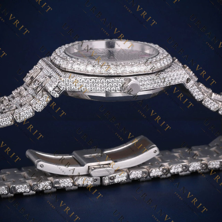 Pink Index Dial VVS1 D Color Moissanite Watch