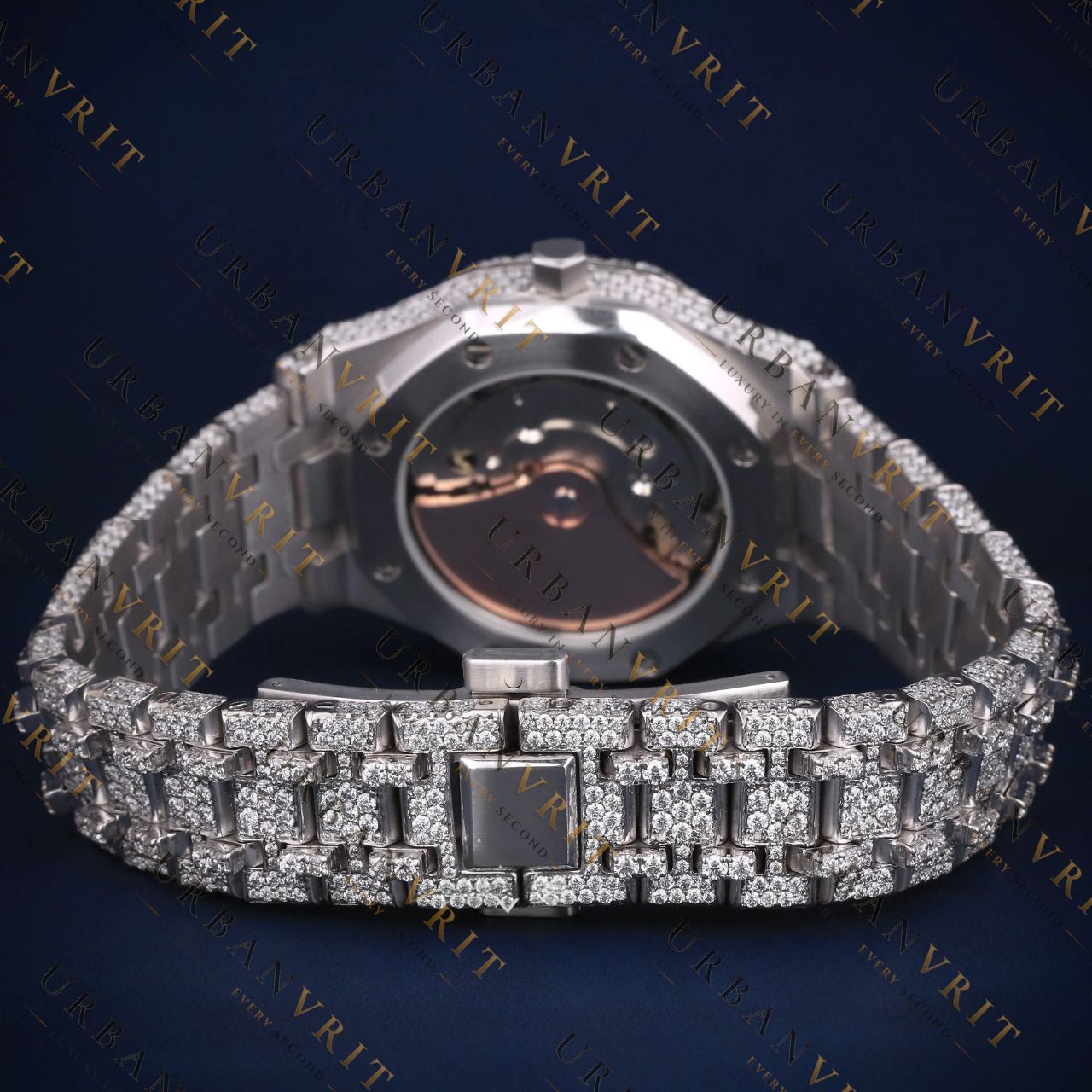 Pink Index Dial VVS1 D Color Moissanite Watch