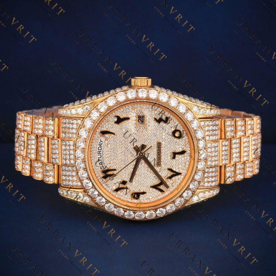 Arabic Day-Date VVS1 D Color Moissanite Watch