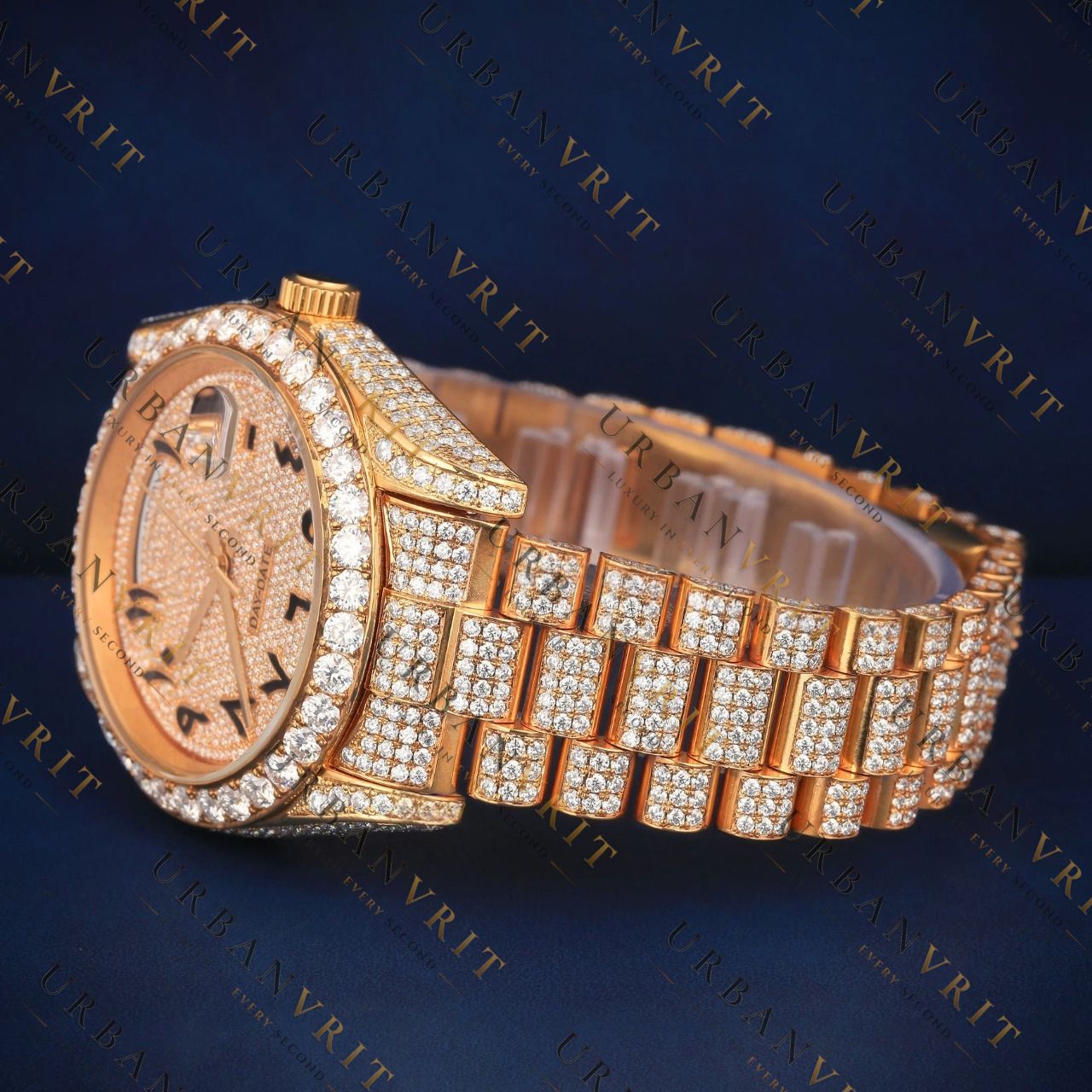 Arabic Day-Date VVS1 D Color Moissanite Watch
