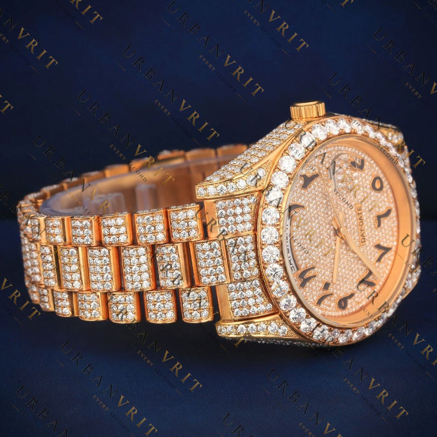 Arabic Day-Date VVS1 D Color Moissanite Watch