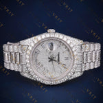 White Gold Day-Date VVS1 D Color Moissanite Watch