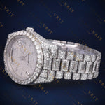 White Gold Day-Date VVS1 D Color Moissanite Watch