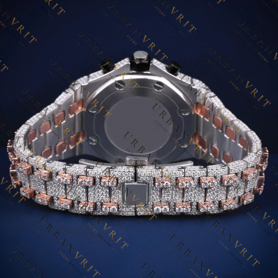 Two-Tone Chronograph VVS1 D Color Moissanite Watch