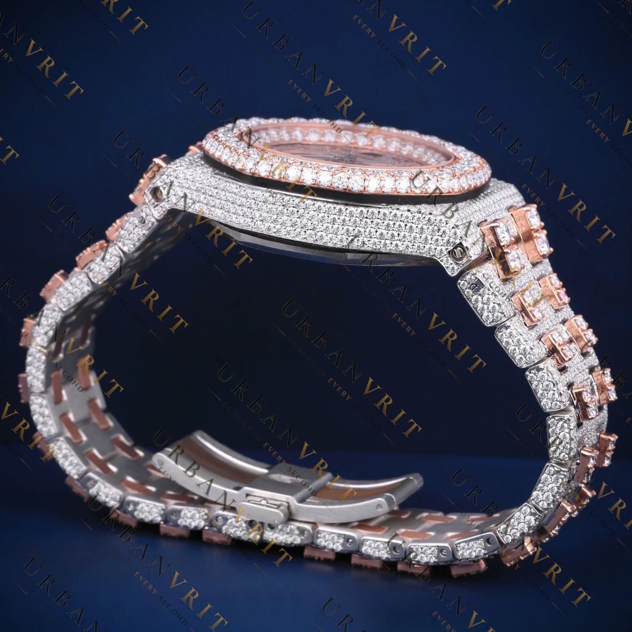 Two-Tone Chronograph VVS1 D Color Moissanite Watch