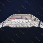 Square Pink Roman Numeral VVS1 D Color Moissanite Watch