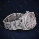 Ruby Red Marker VVS1 D Color Moissanite Day-Date Watch
