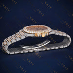 Two-Tone Rose Gold VVS1 D Color Moissanite Automatic Watch
